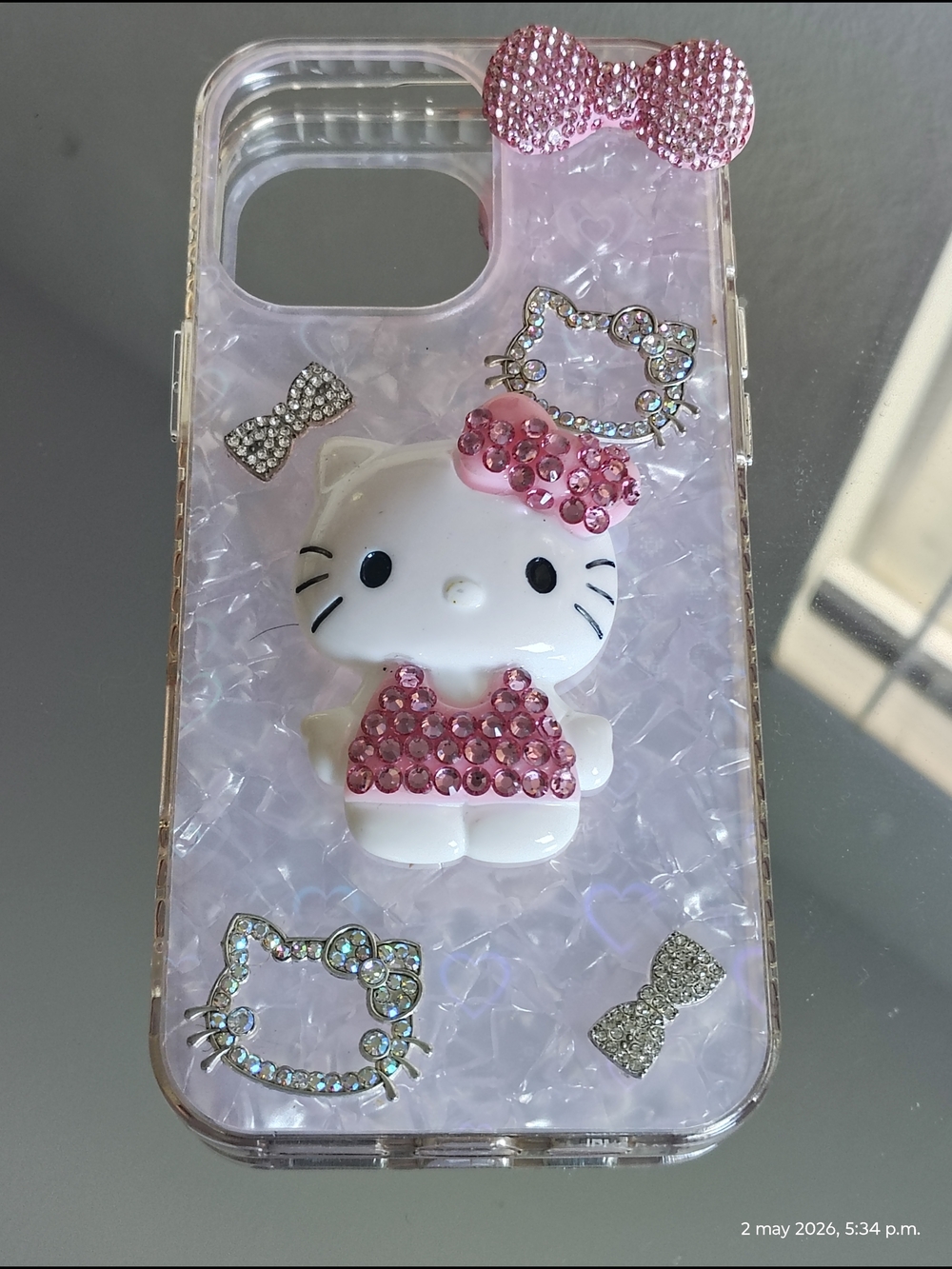 SANRIO Hello Kitty Case for iPhone 16 Pro Max with Pink Rhinestone Details